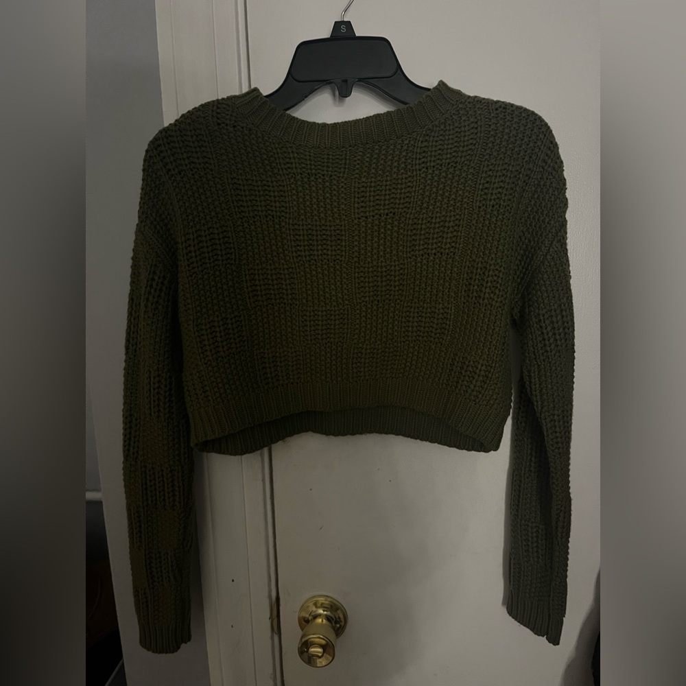 Olive Green Crew Neck Sweater